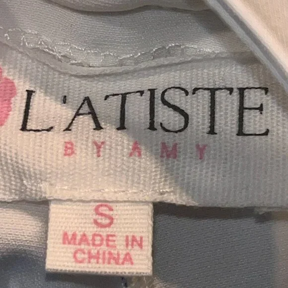 L'ATISTE COLOR ME BAD ARTSY PANTS SUIT GRAPHIC PAINTED CONTRASTING OUTLINE -  S - Picture 15 of 16